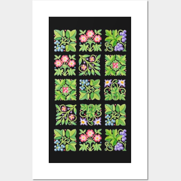 Tudor Flower Parterre Wall Art by PatriciaSheaArt